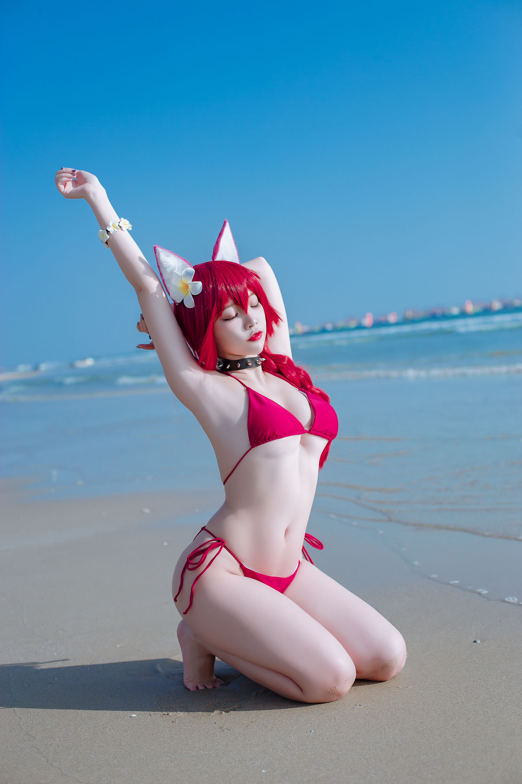 [福利COS] 人气Coser二佐Nisa - 碧蓝 千代田泳装第3张