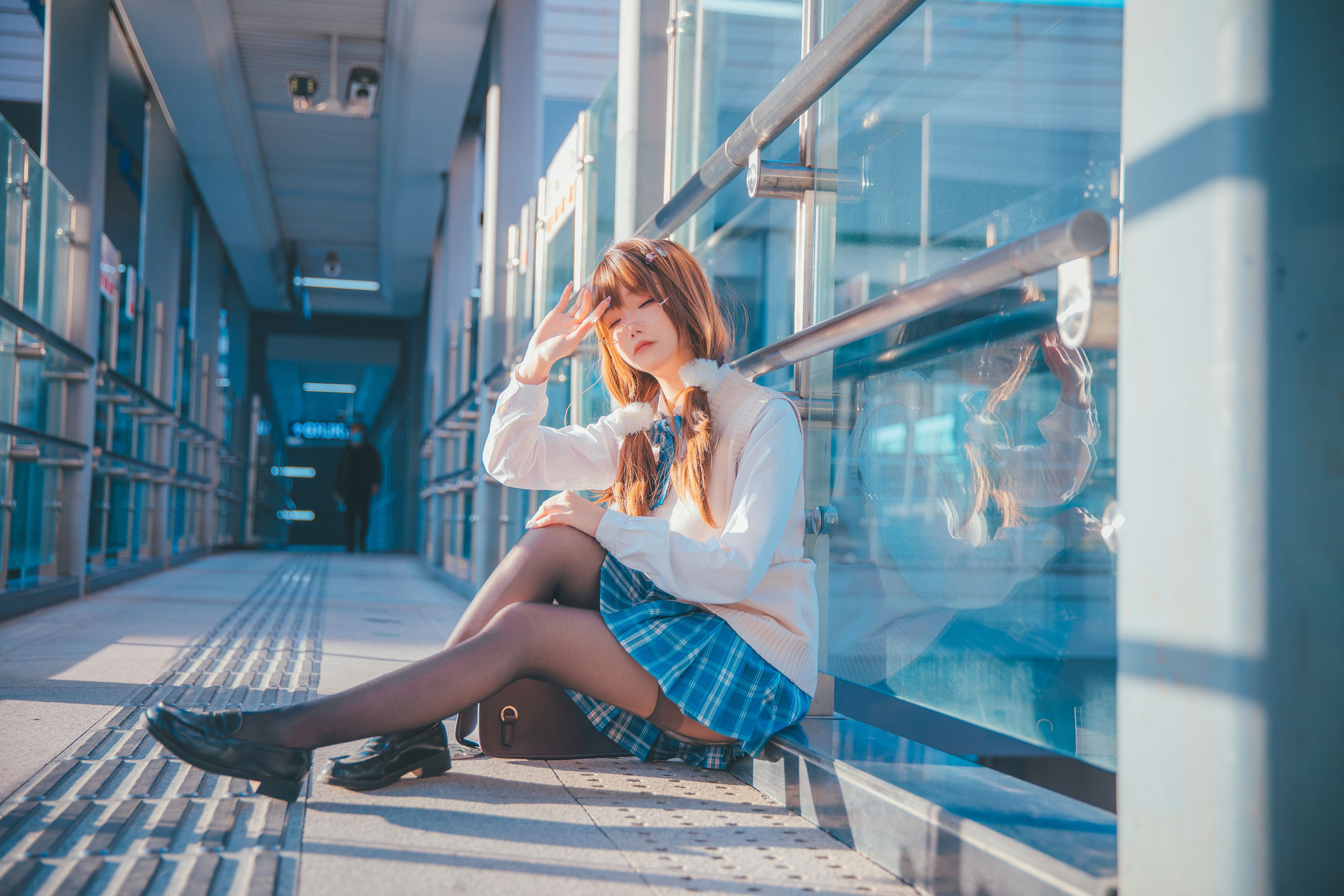 [福利COS] 动漫博主雪晴Astra - JK夕阳第4张