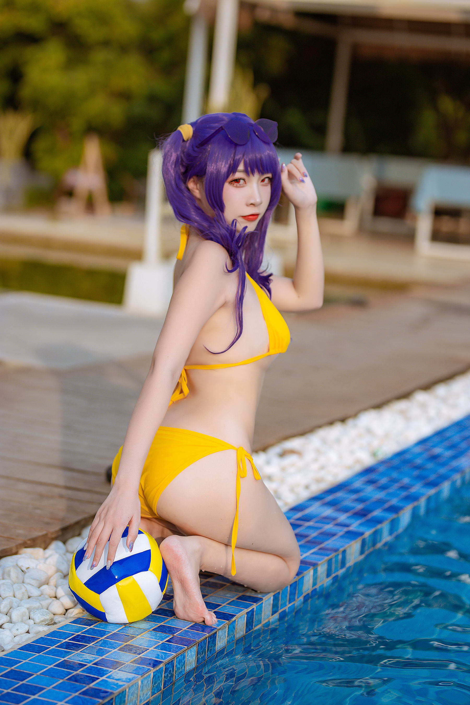 [福利COS] 人气Coser二佐Nisa - 碧蓝 波拉泳装第5张