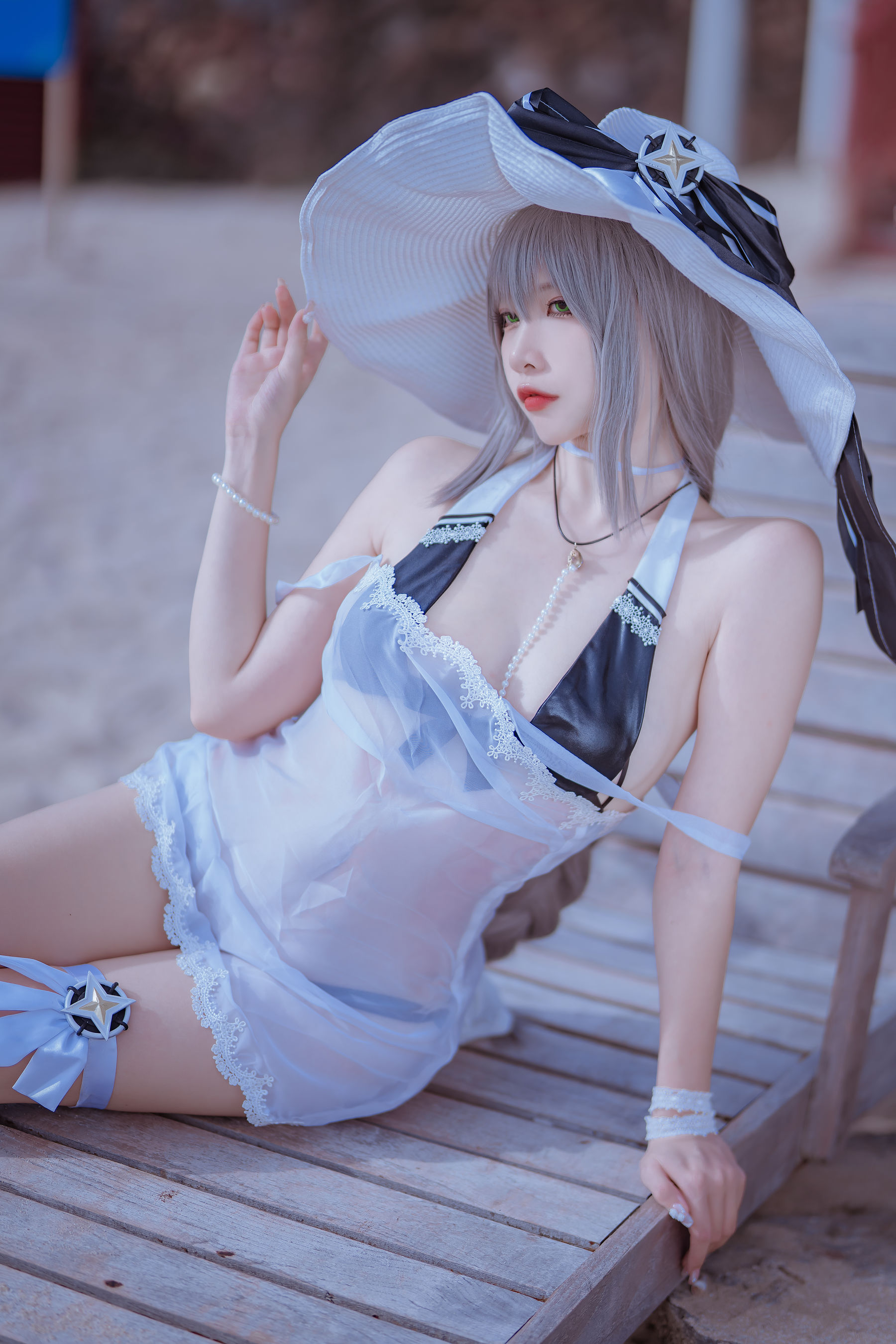 [福利COS] 人气Coser二佐Nisa - 碧蓝 天鹰泳装第6张