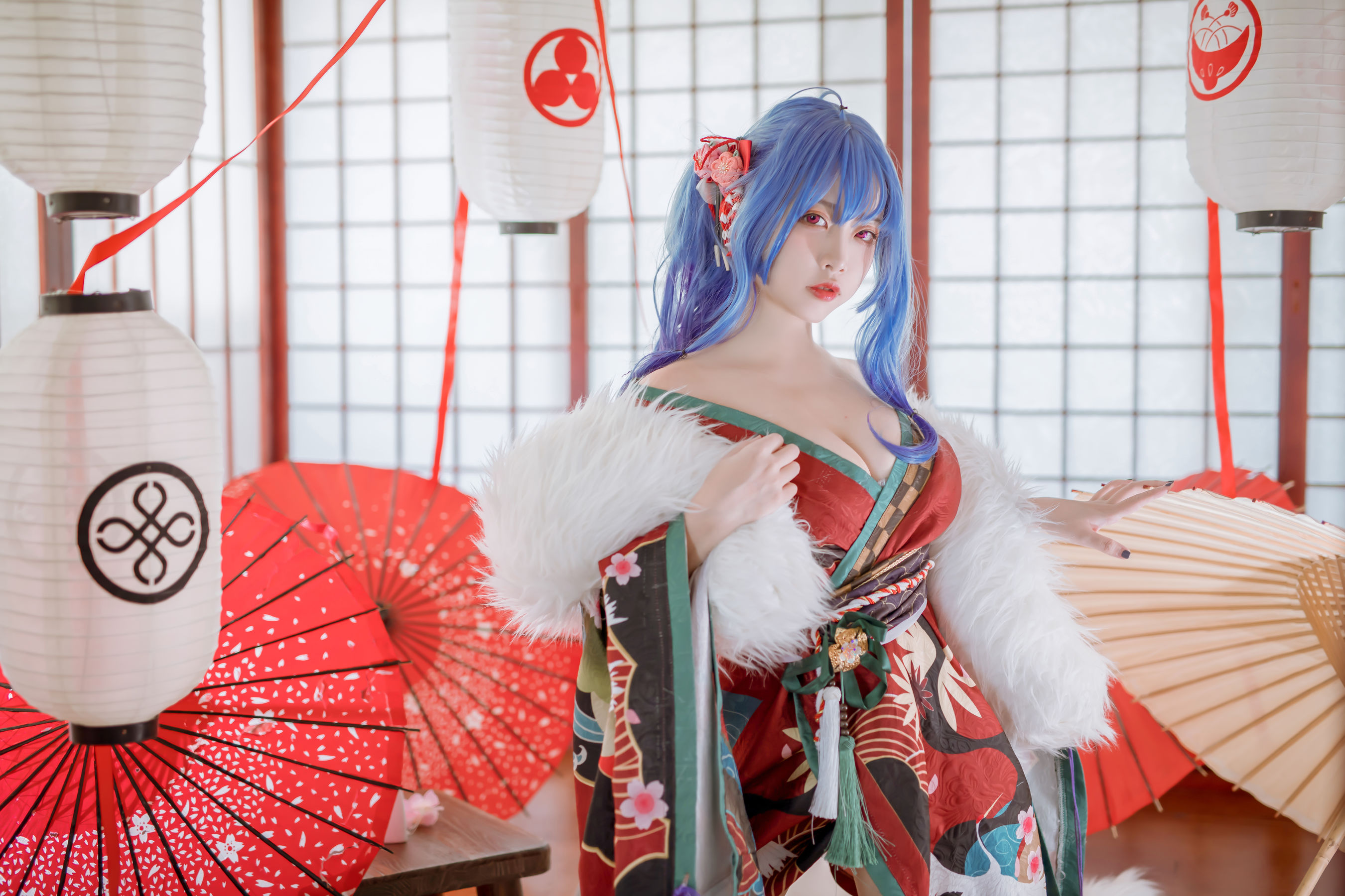 [福利COS] 人气Coser二佐Nisa - 碧蓝 圣路易斯和服第6张