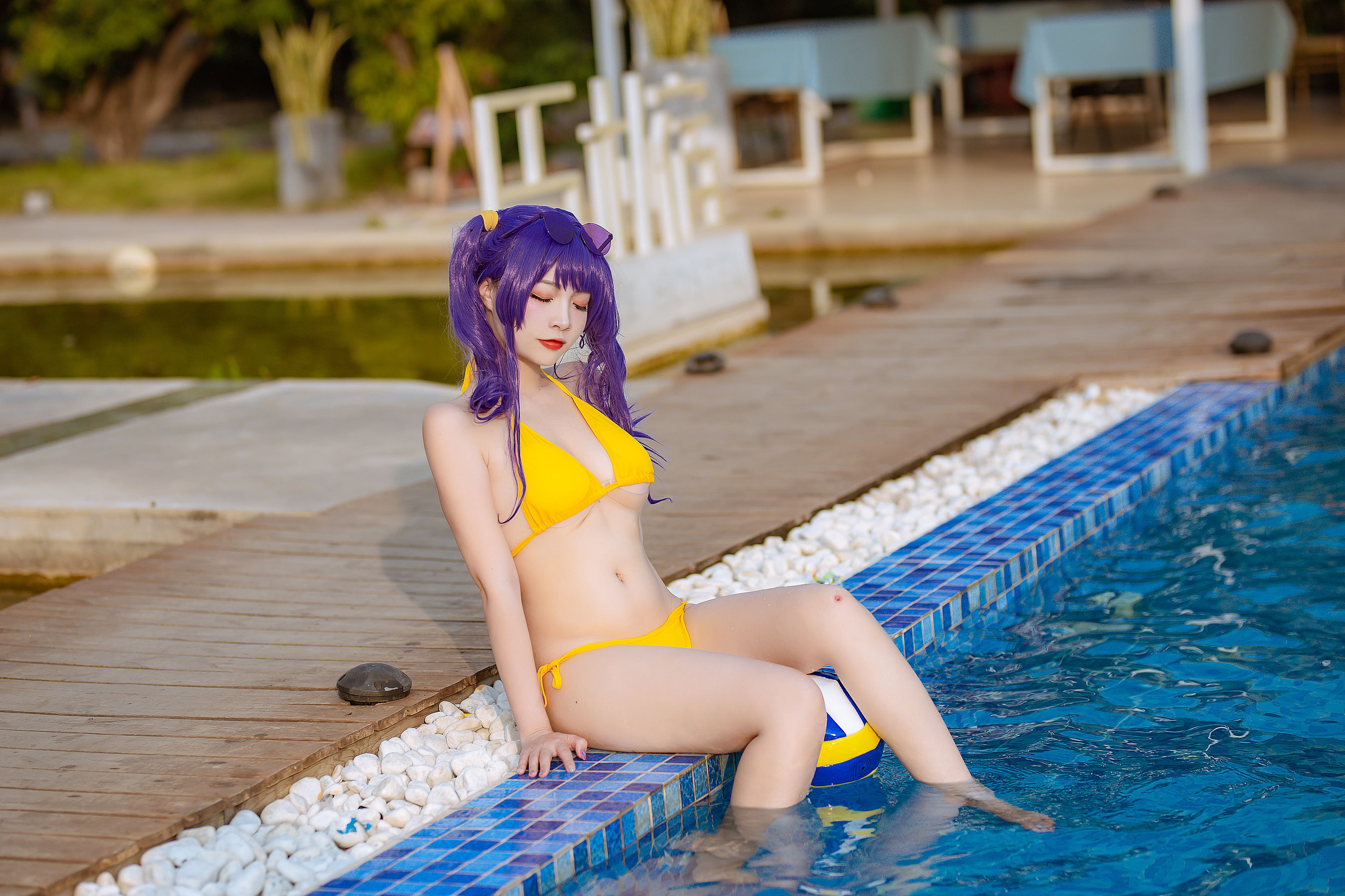 [福利COS] 人气Coser二佐Nisa - 碧蓝 波拉泳装第3张