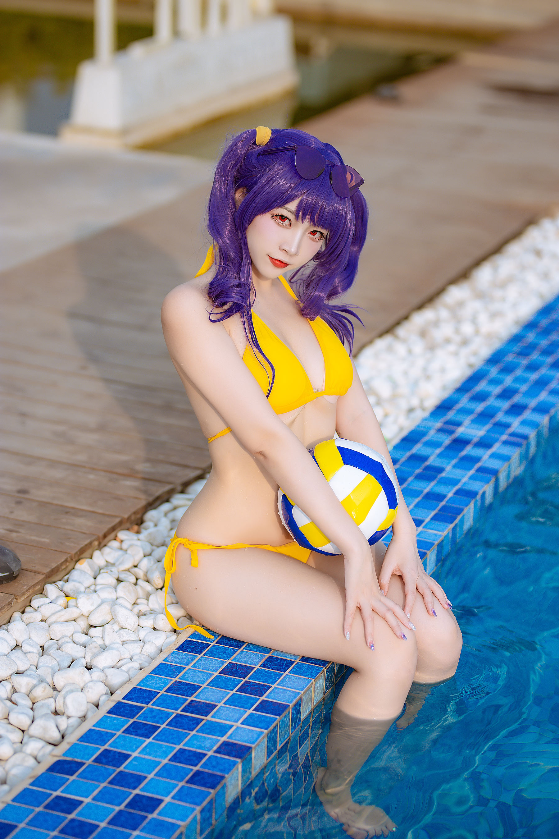 [福利COS] 人气Coser二佐Nisa - 碧蓝 波拉泳装第7张