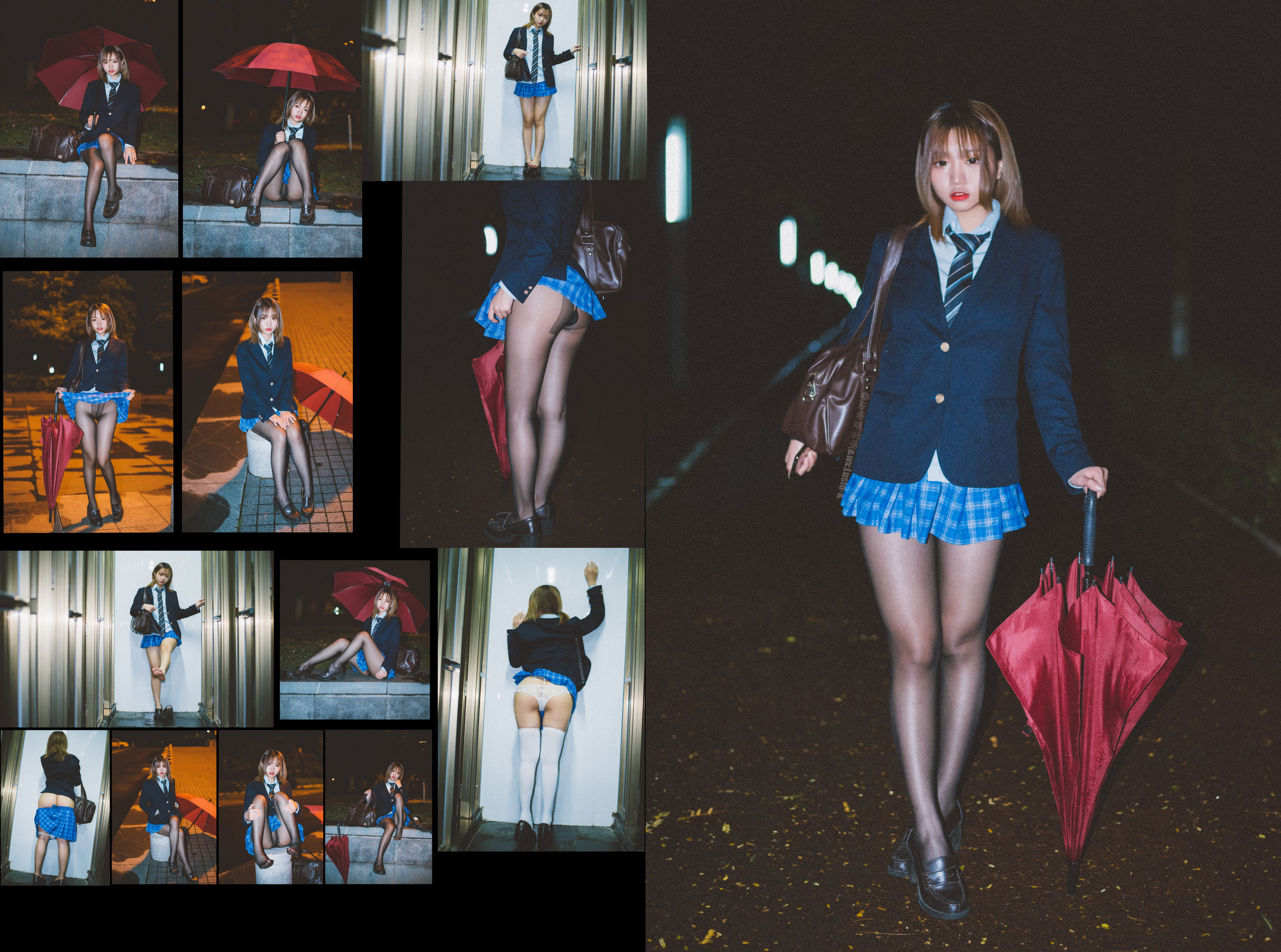 [福利COS] 动漫博主柒柒要乖哦 - 深夜公园JK第13张