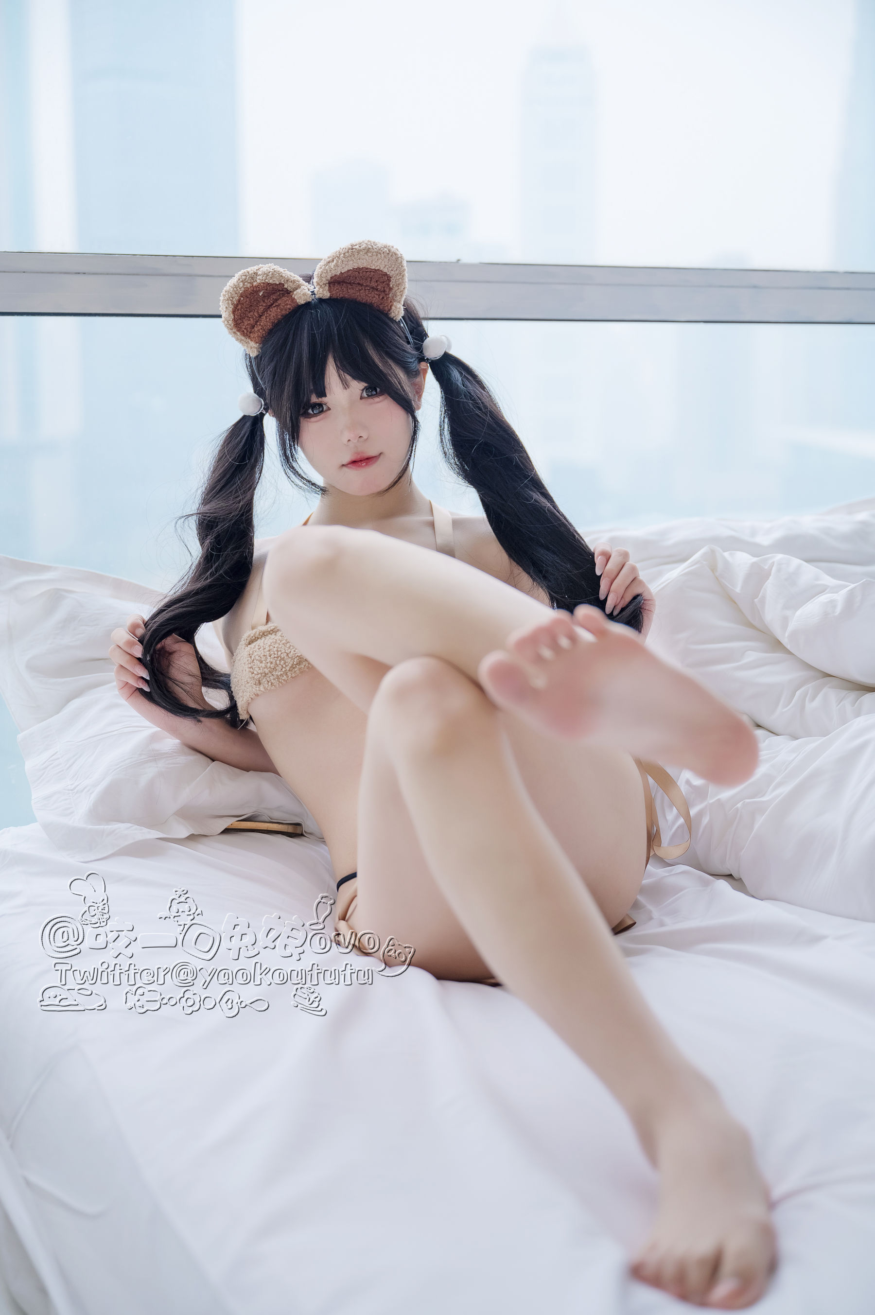 [福利COS] 咬一口兔娘 - 小熊睡衣第8张