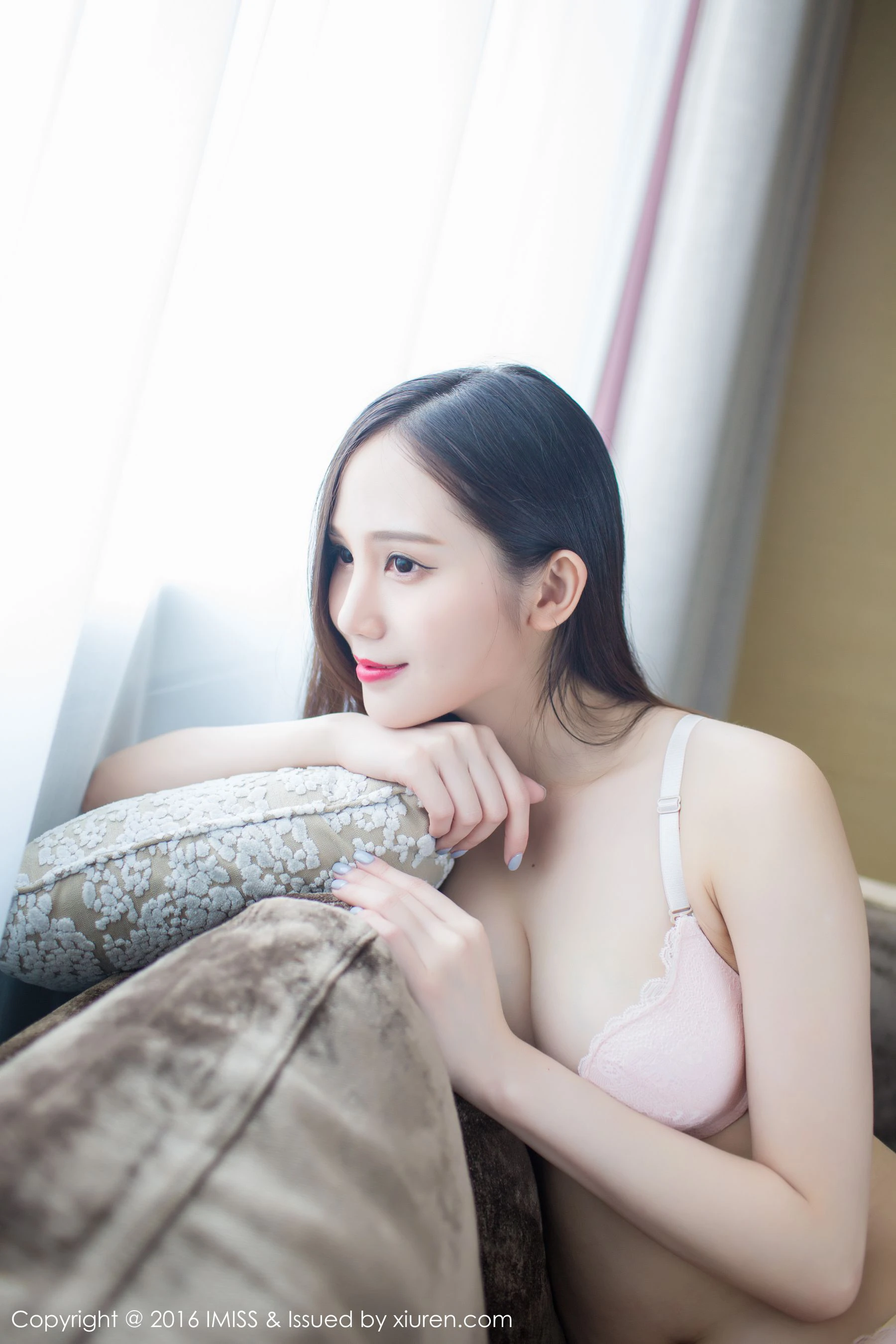  SISY思《红色睡衣和一套粉色内衣》 爱蜜社IMiss Vol.124第11张