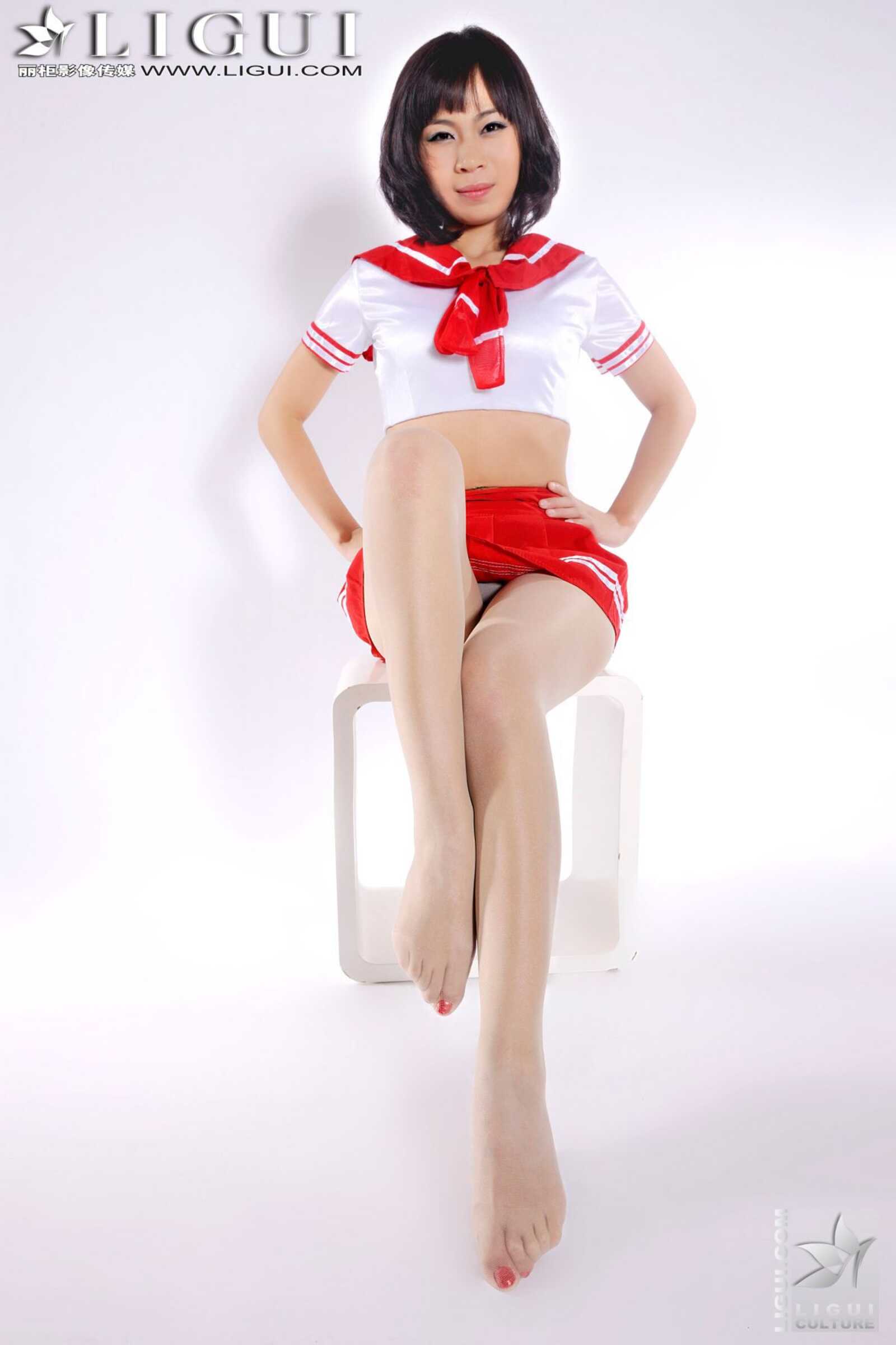 Model 田甜《红色水手服》 上下合集 [丽柜LiGui] 美第3张