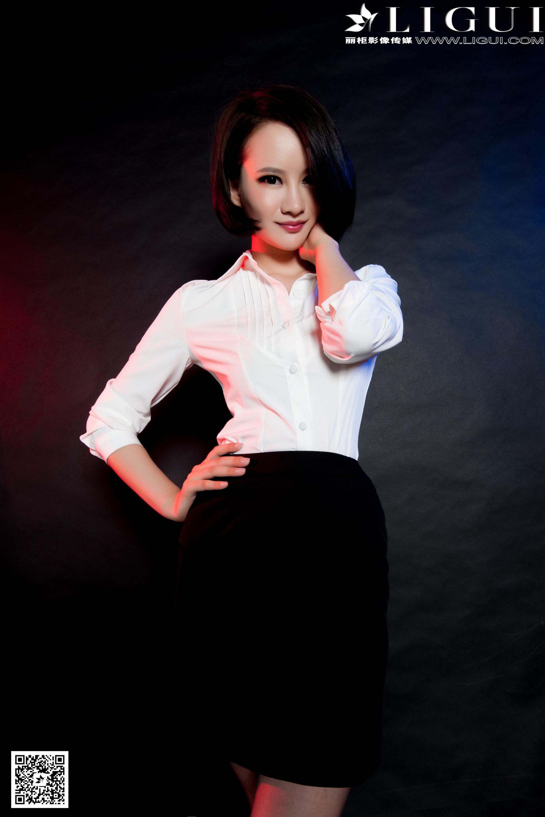 [丽柜LiGui] Model AMY《红高跟短发灰丝女郎》美腿玉第14张