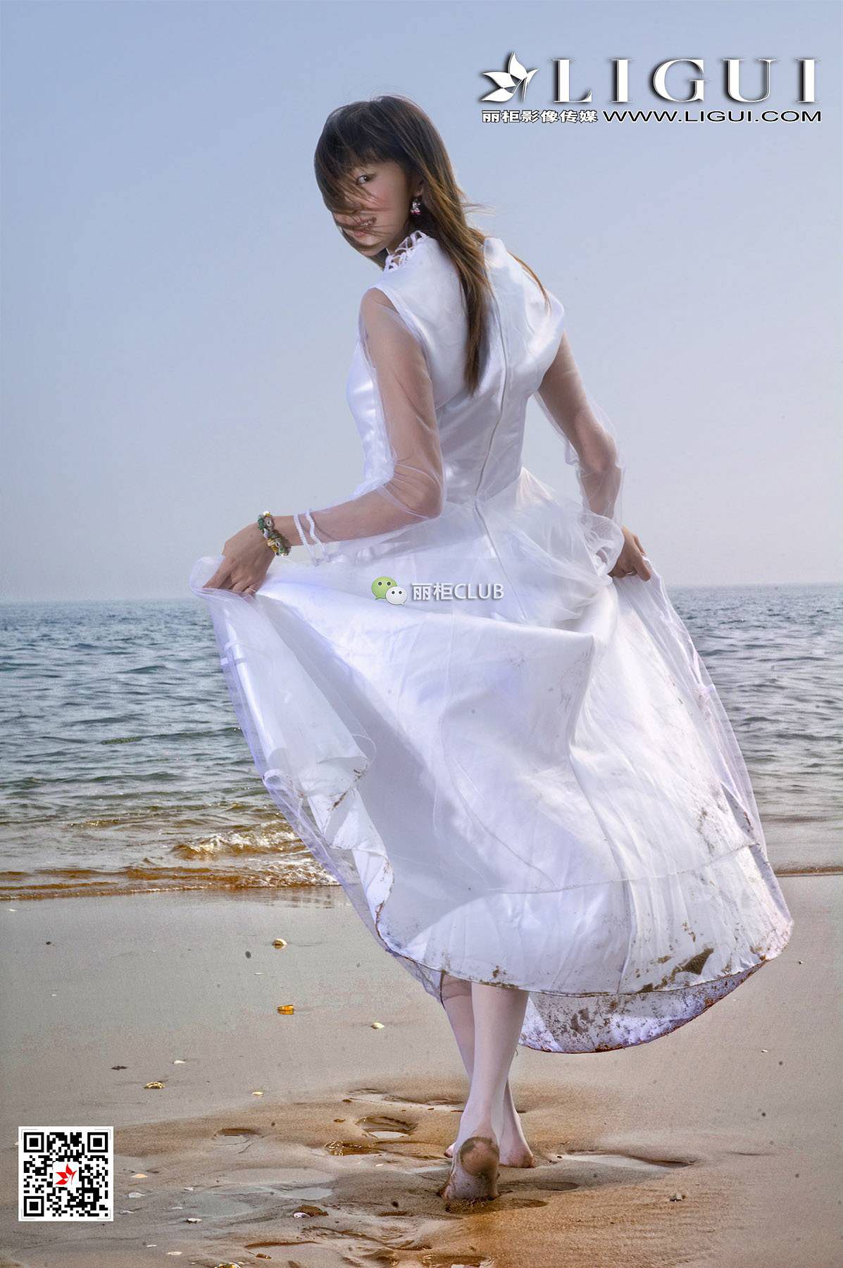 菲儿《沙滩婚纱》 [丽柜LIGUI] 网络丽人 写真集第10张