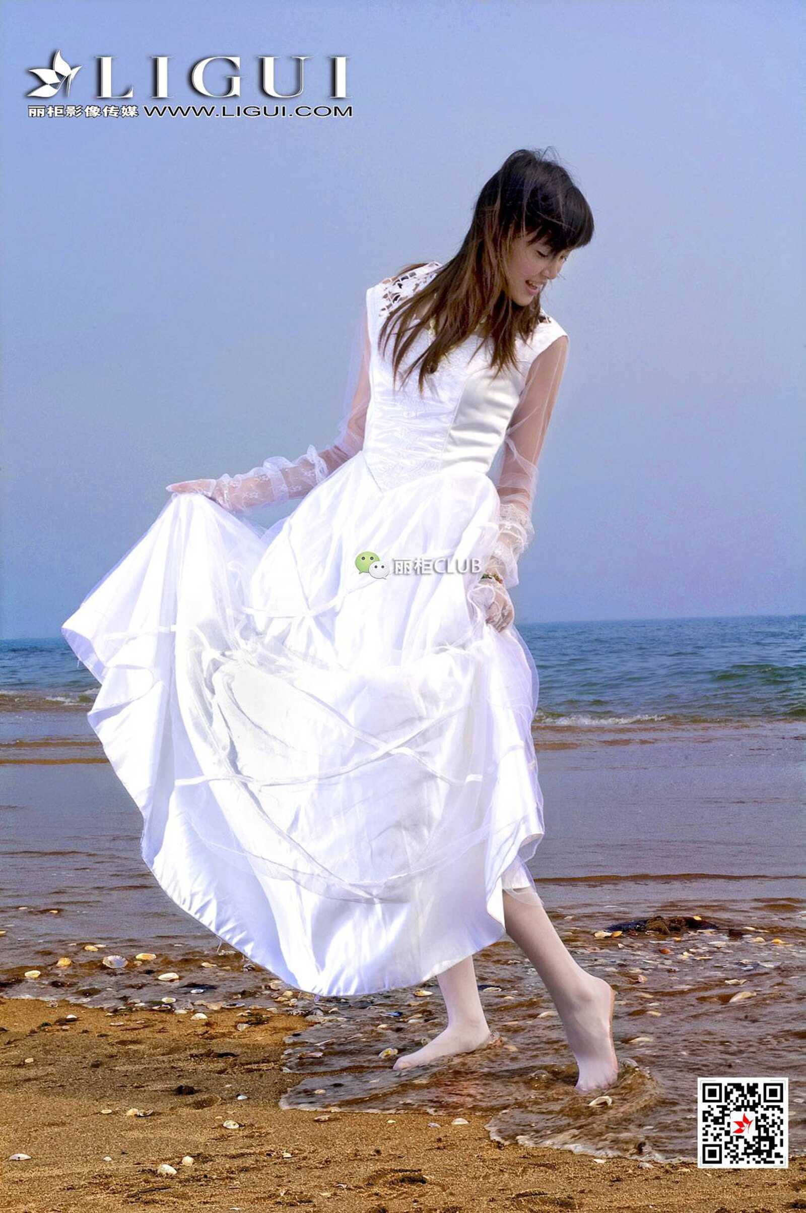 菲儿《沙滩婚纱》 [丽柜LIGUI] 网络丽人 写真集第3张