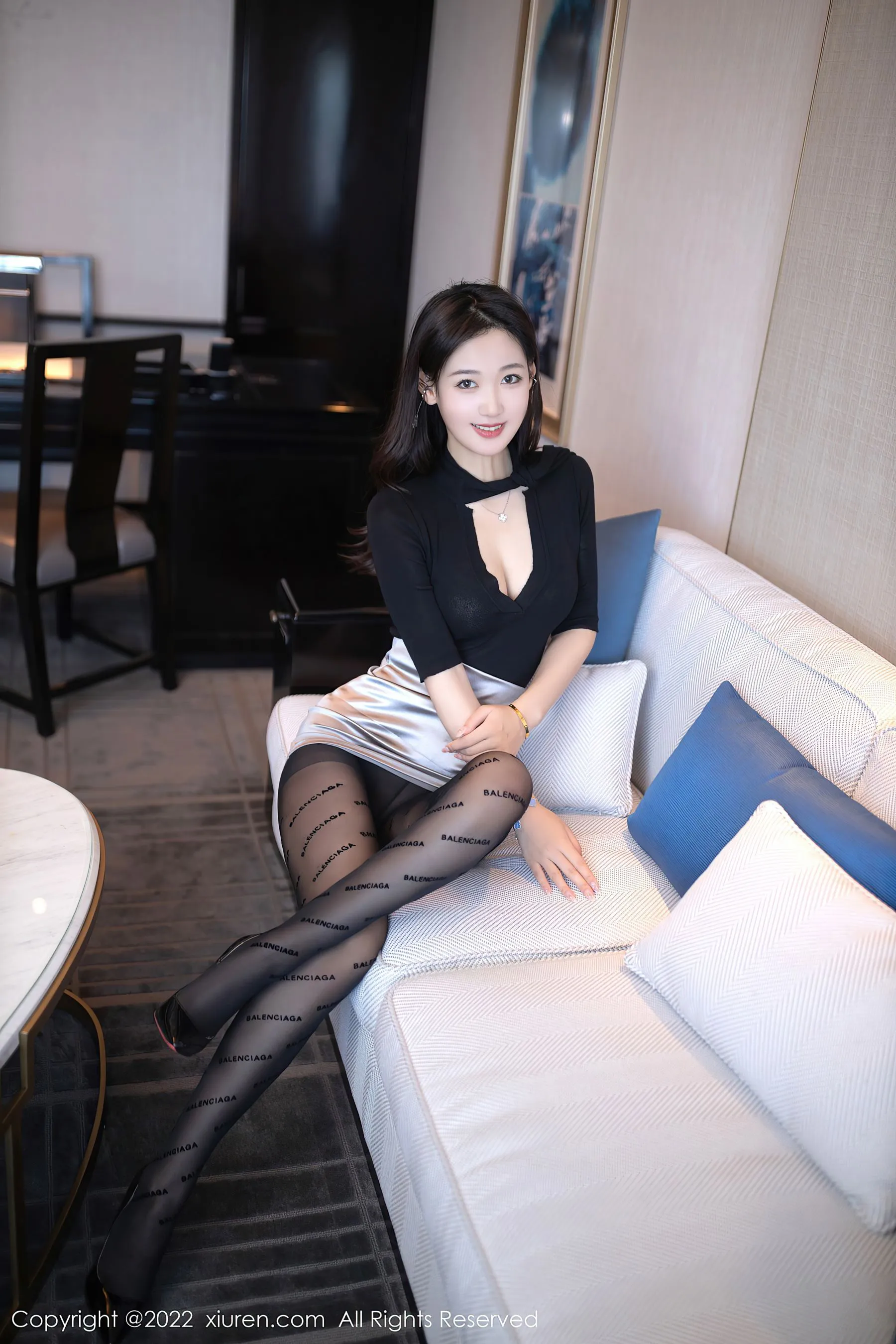  秀人网 No.5887 唐安琪 黑丝短裙第25张