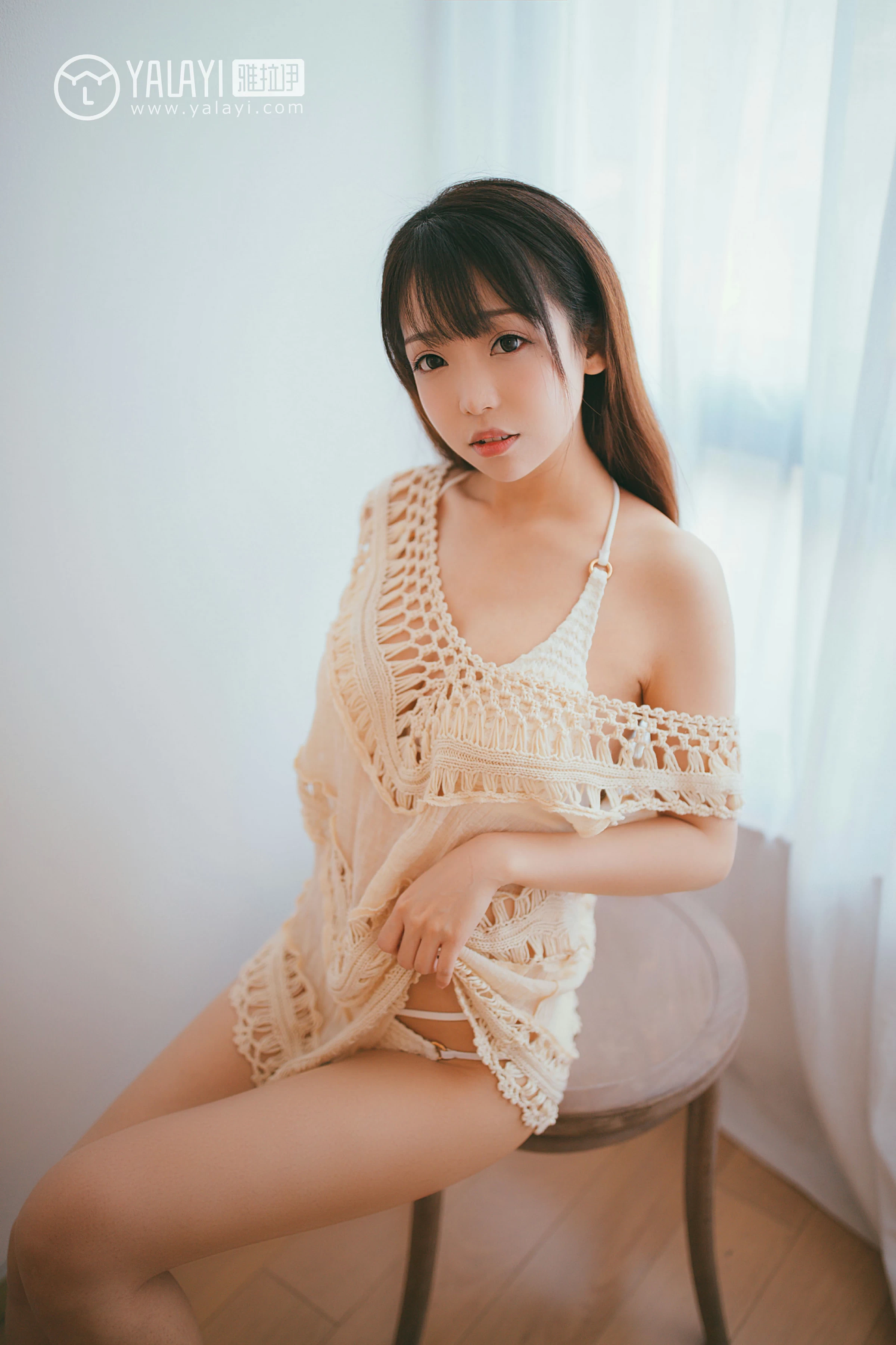 [YALAYI雅拉伊]NO.045 醉心少女 水花儿 镂空睡衣裙加白色内衣性感私房写真集第1张