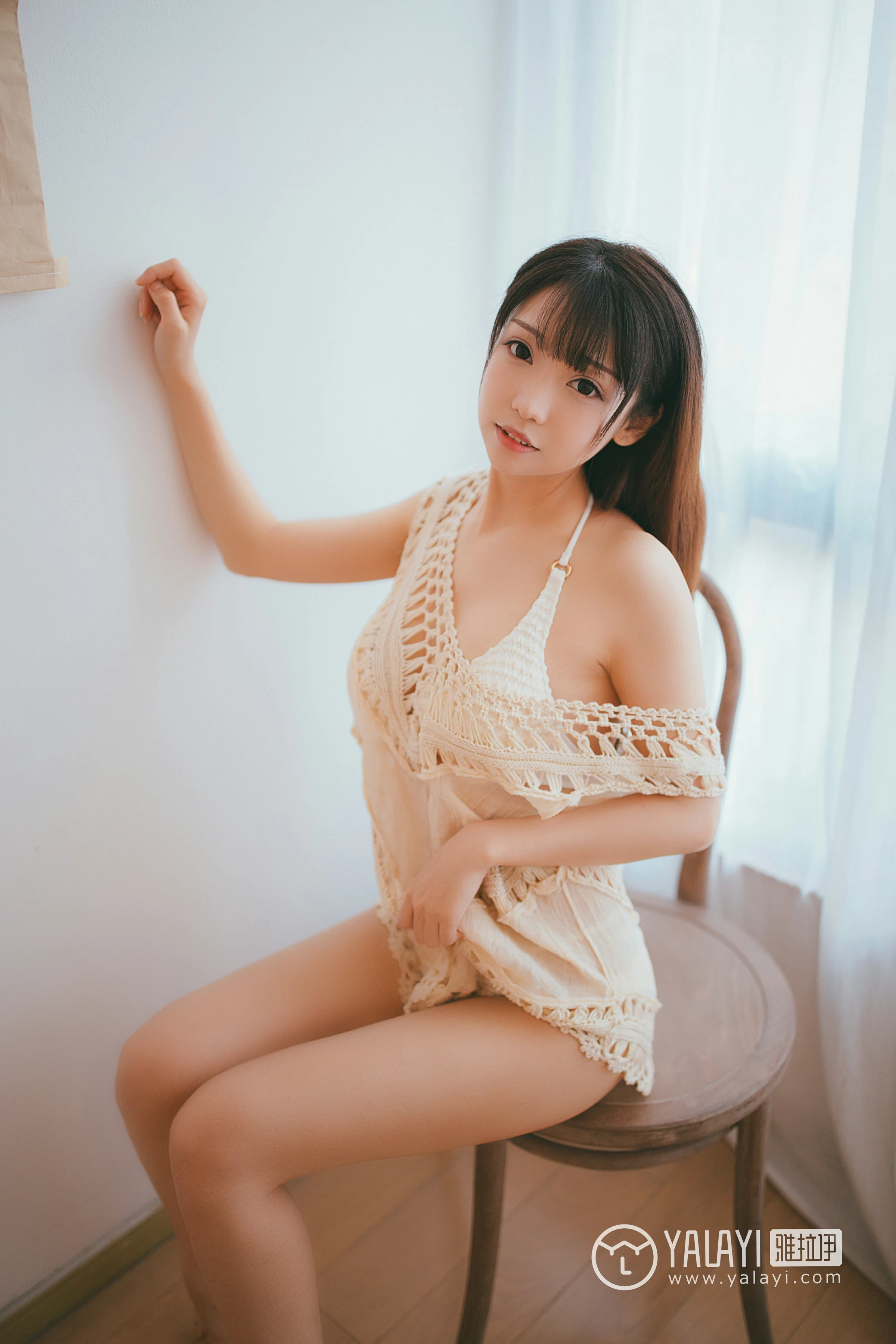 [YALAYI雅拉伊]NO.045 醉心少女 水花儿 镂空睡衣裙加白色内衣性感私房写真集第2张