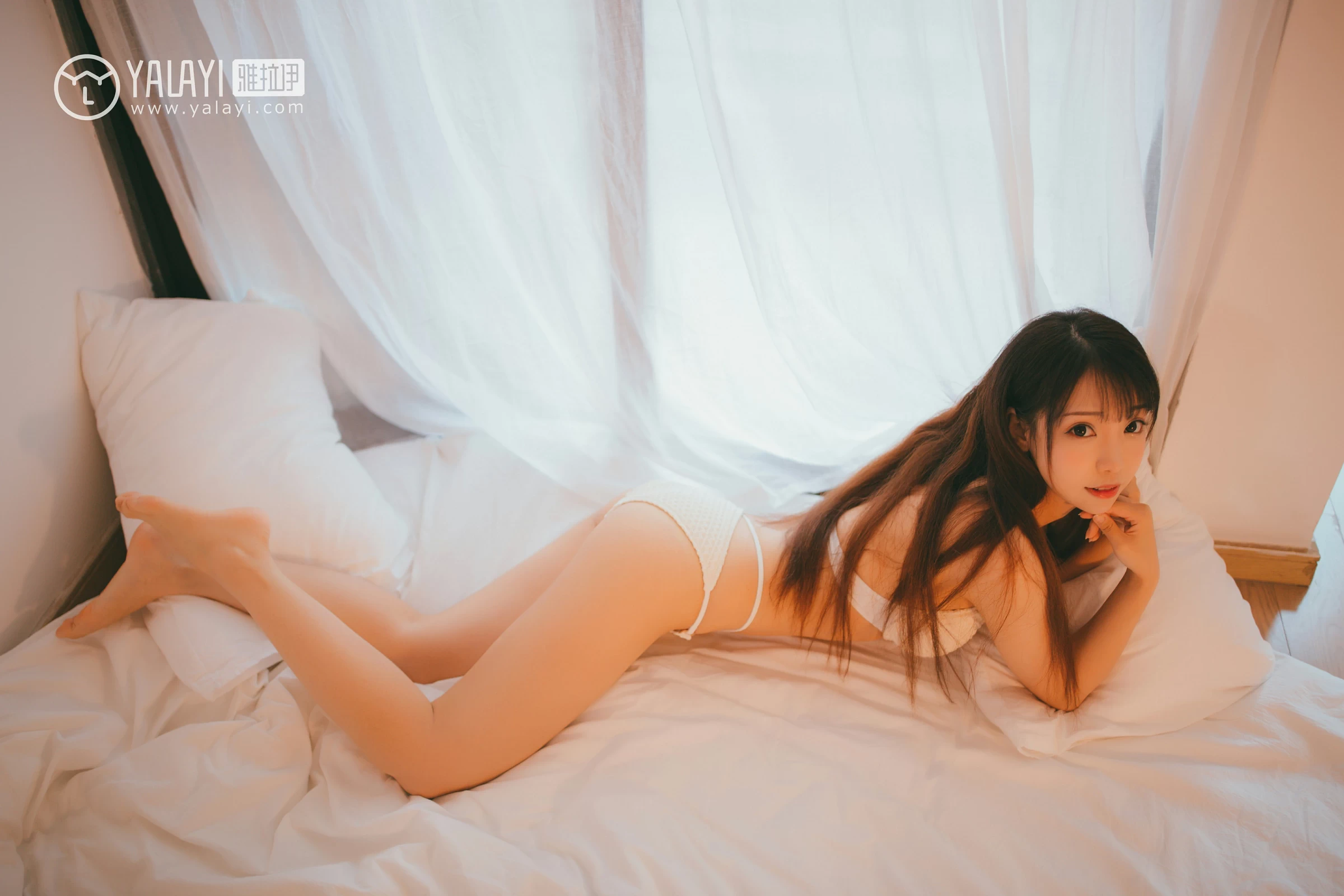 [YALAYI雅拉伊]NO.045 醉心少女 水花儿 镂空睡衣裙加白色内衣性感私房写真集第9张