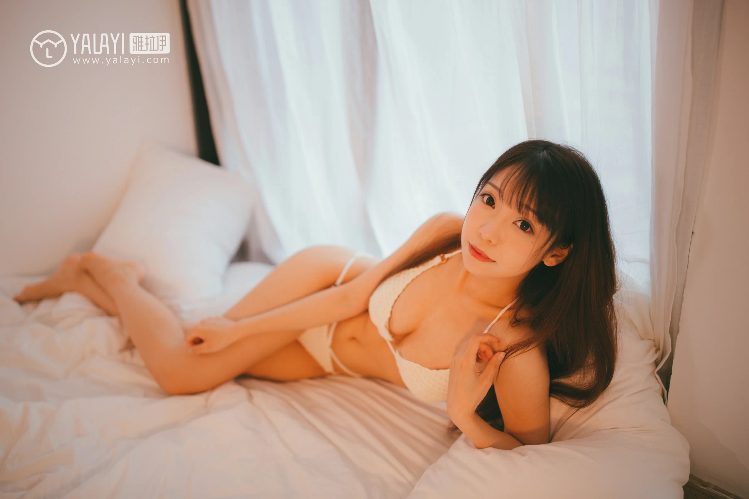 [YALAYI雅拉伊]NO.045 醉心少女 水花儿 镂空睡衣裙加白色内衣性感私房写真集第10张