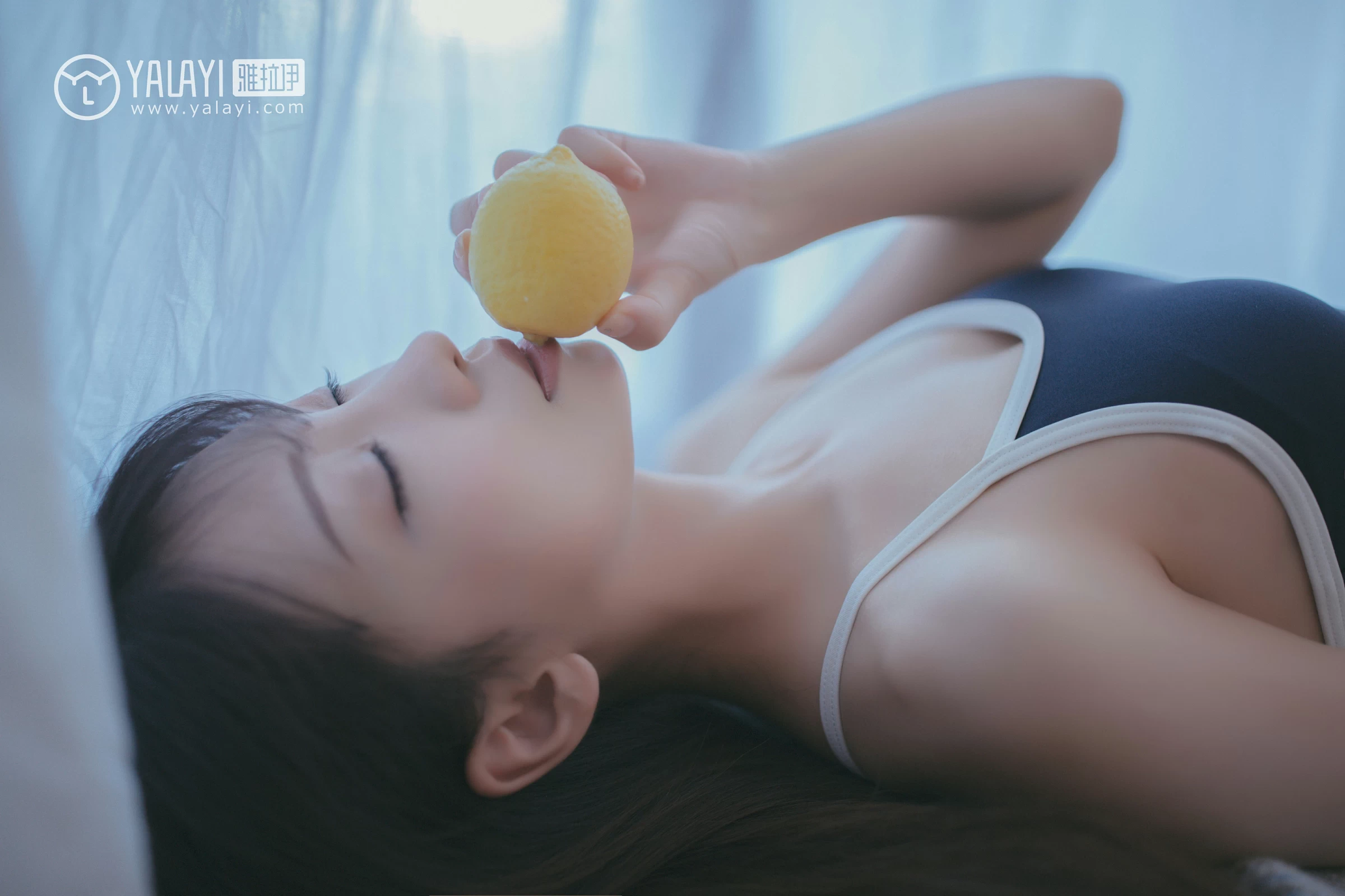 [YALAYI雅拉伊]NO.068 蓝帘幽梦 水花儿 蓝色连体运动内衣性感私房写真集第6张