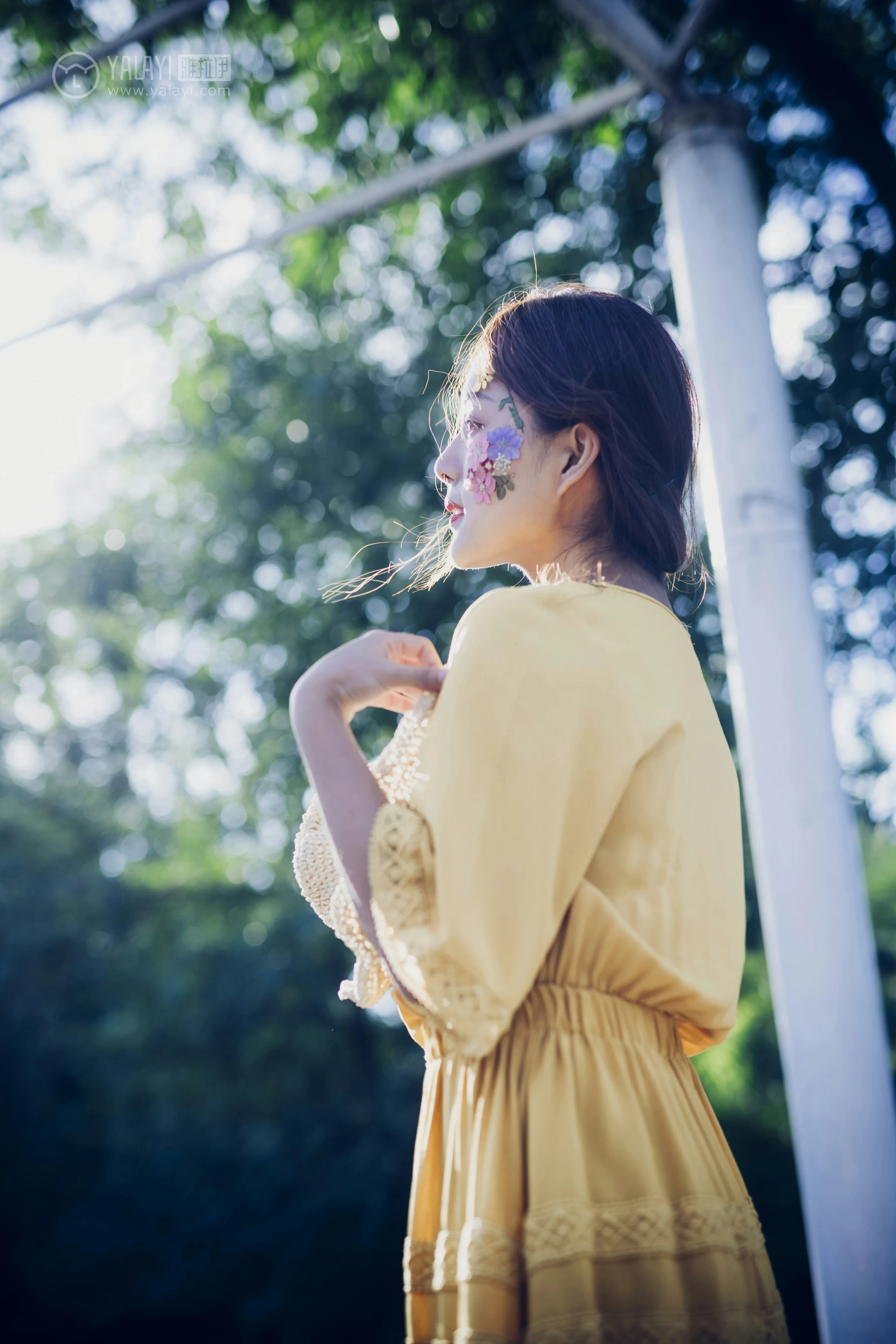 [YALAYI雅拉伊]NO.117 夏日小清新 白日梦 黄色蕾丝连衣裙清纯私房写真集第7张