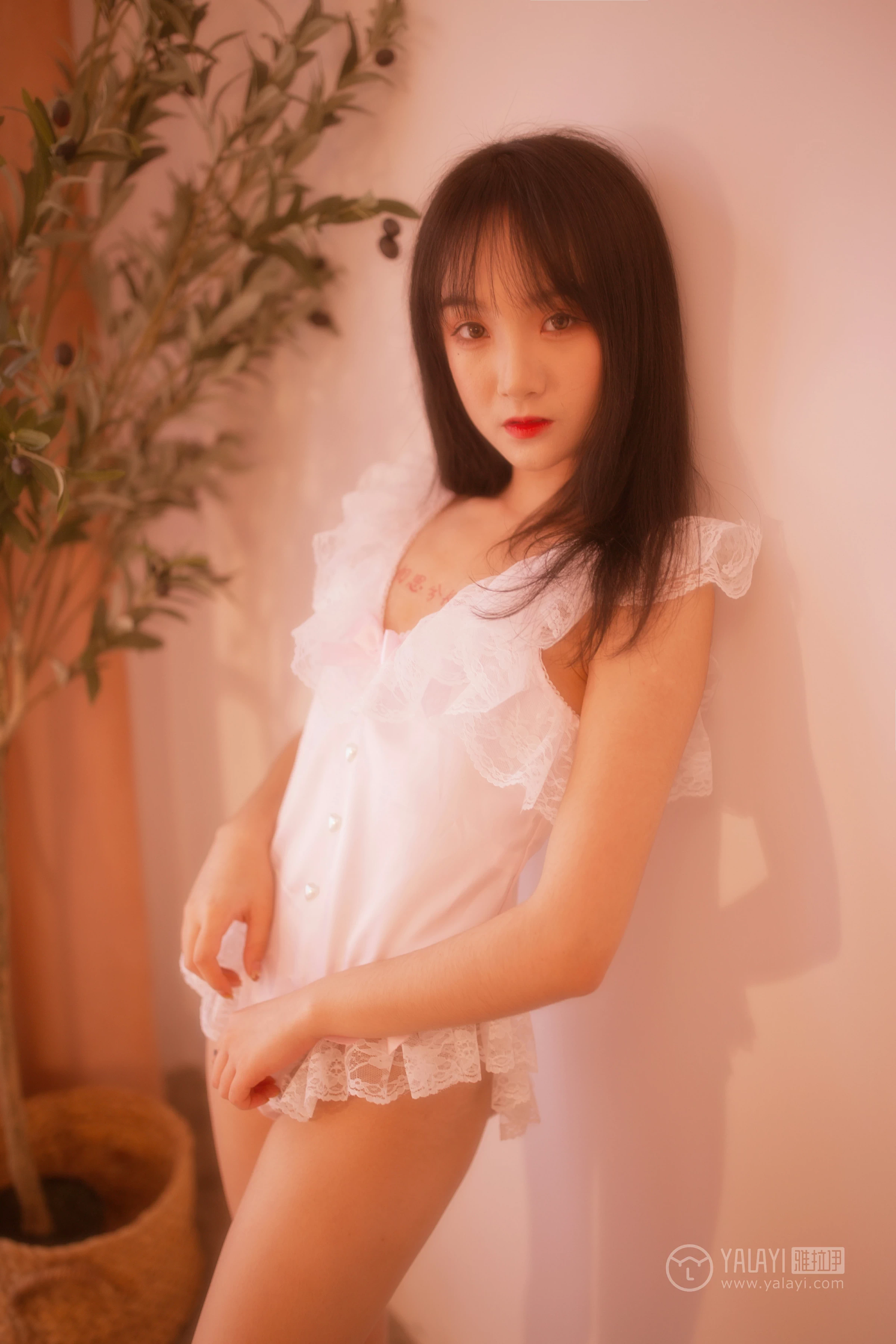 [YALAYI雅拉伊]NO.160 薄紗少女 夏夏 白色透视情趣睡衣性感私房写真集第11张