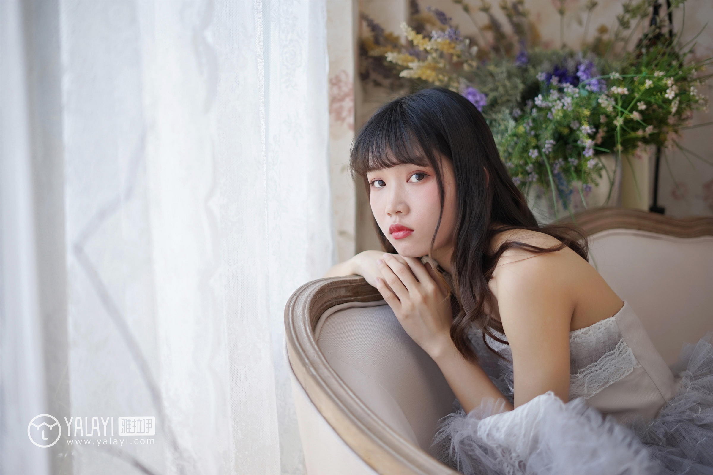 [YALAYI雅拉伊]NO.003 小公主的薄纱裙 公主小兔子 白色透视抹胸连衣裙性感私房写真集第1张