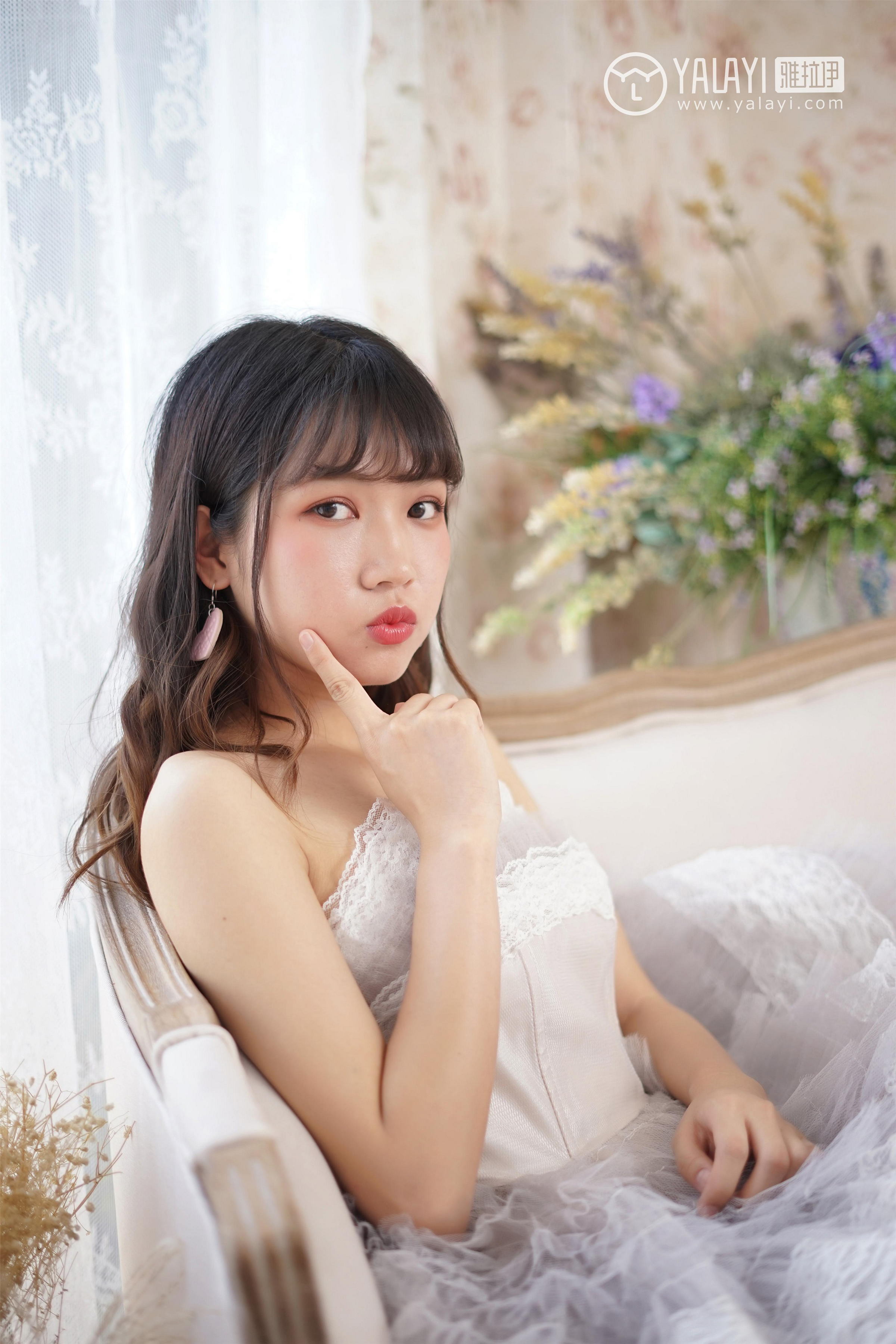 [YALAYI雅拉伊]NO.003 小公主的薄纱裙 公主小兔子 白色透视抹胸连衣裙性感私房写真集第9张