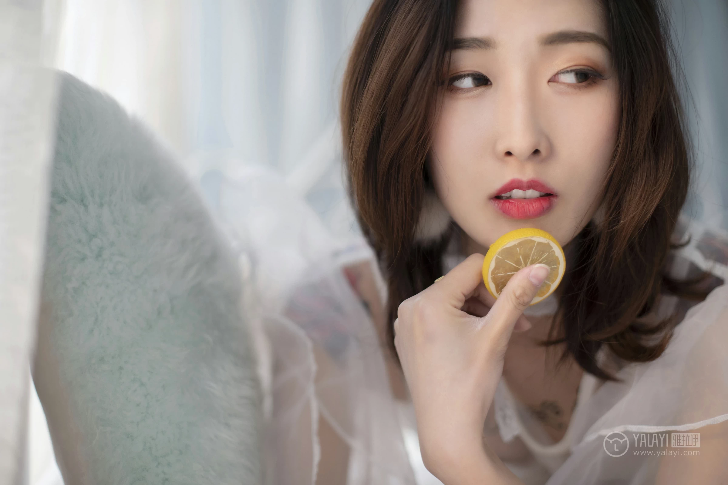 [YALAYI雅拉伊]No.188 蕾丝浅笑 佳佳 白色情趣透视纱裙加白色蕾丝内衣性感私房写真集第5张