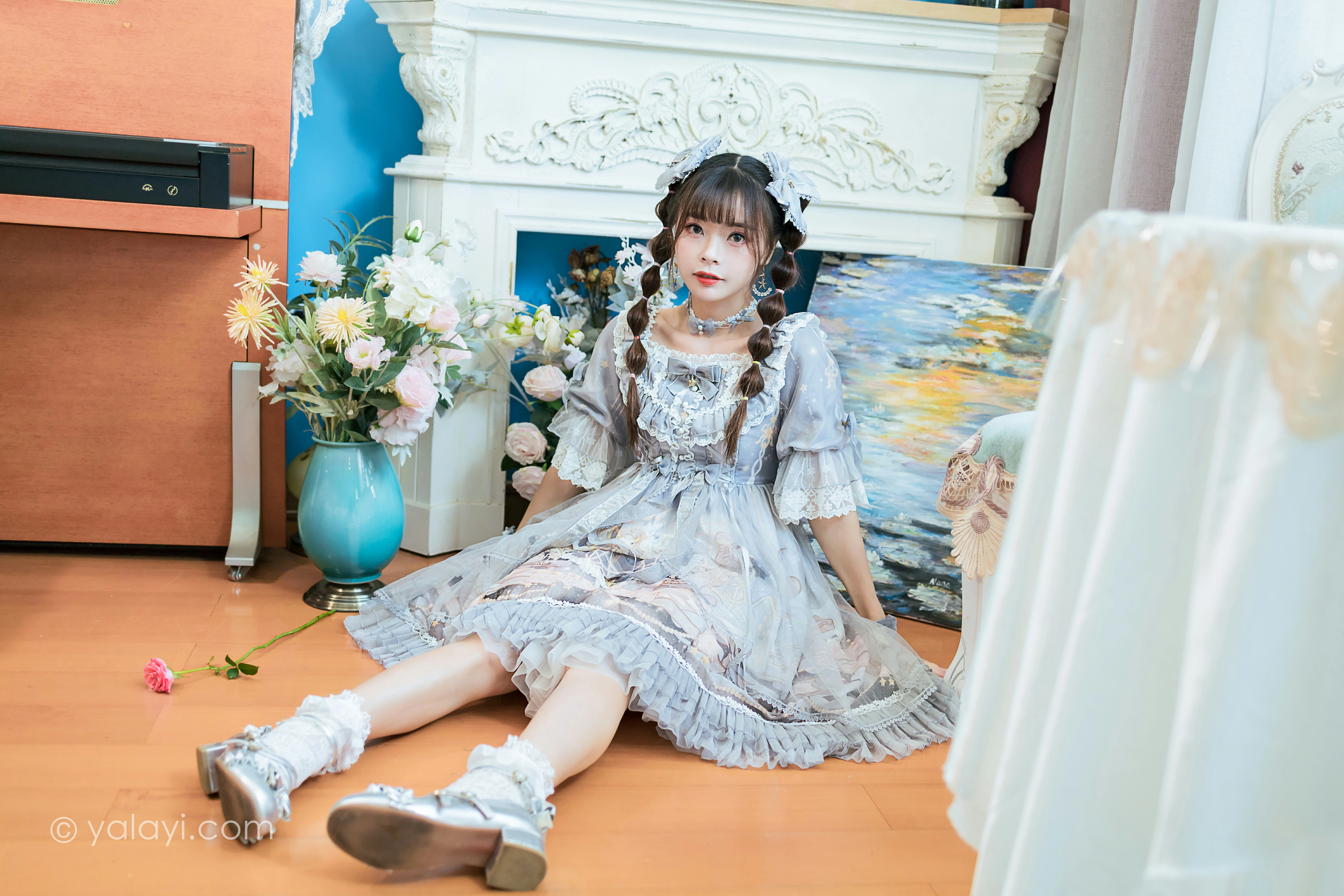 [YALAYI雅拉伊]NO.853 洛丽塔Lolita 程小蝶 淡蓝色连身制服裙清纯可爱私房写真集第2张