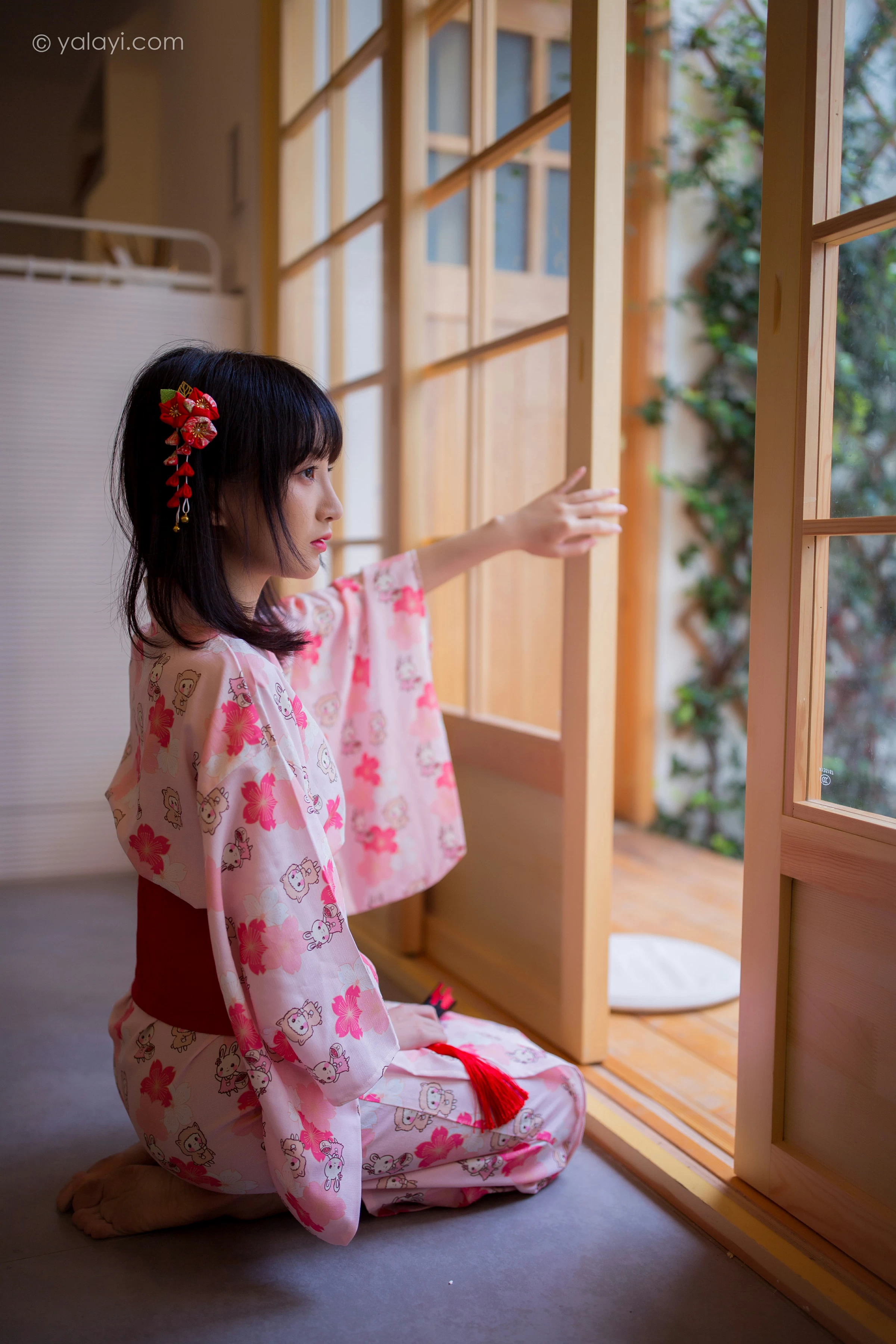 [YALAYI雅拉伊]NO.706 《樱花精灵》 落落 粉色和服性感私房写真集第8张