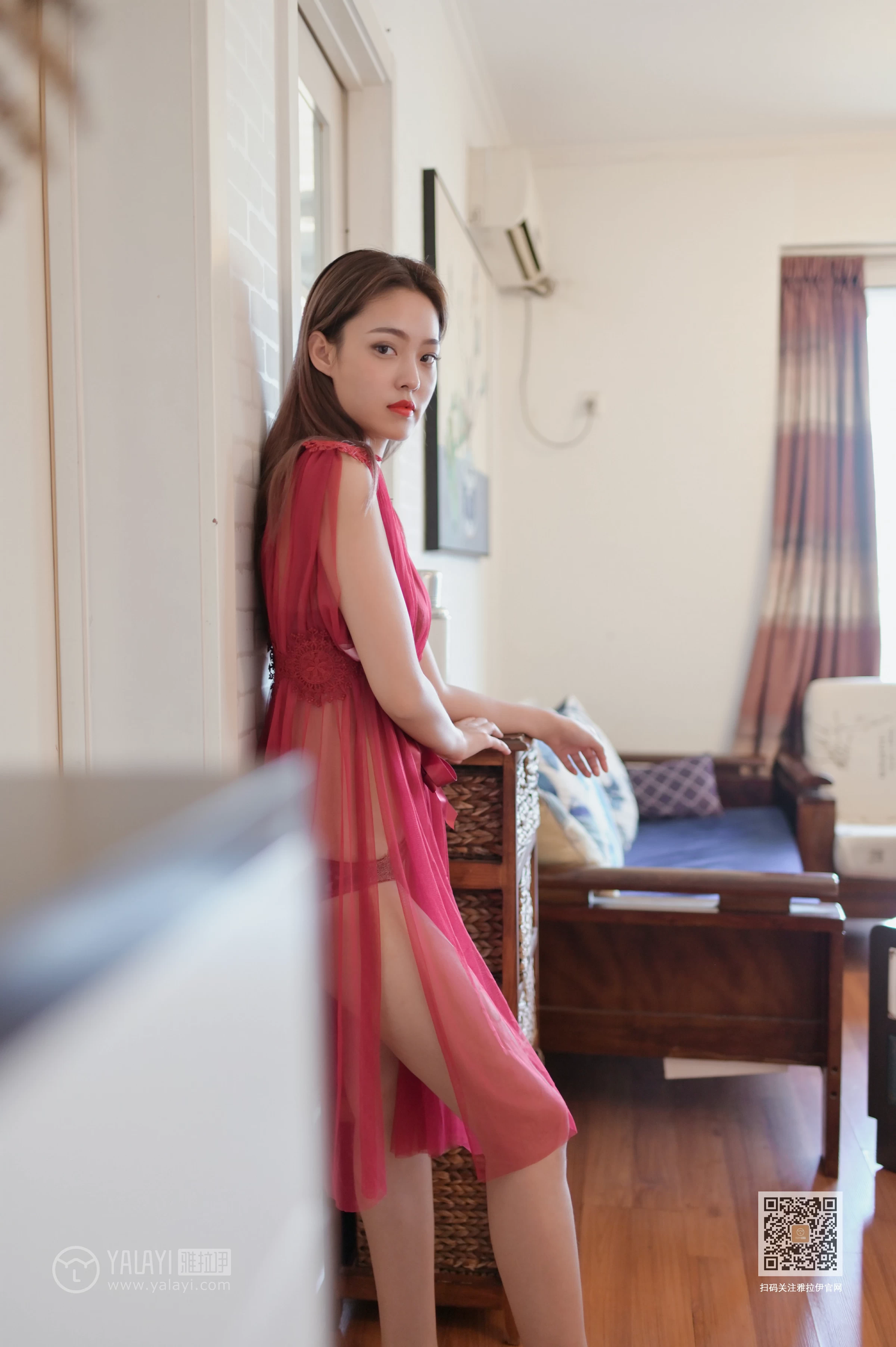 [YALAYI雅拉伊]Vol.446 红拂女 出尘 白色透视情趣连衣裙居家性感私房写真集第12张
