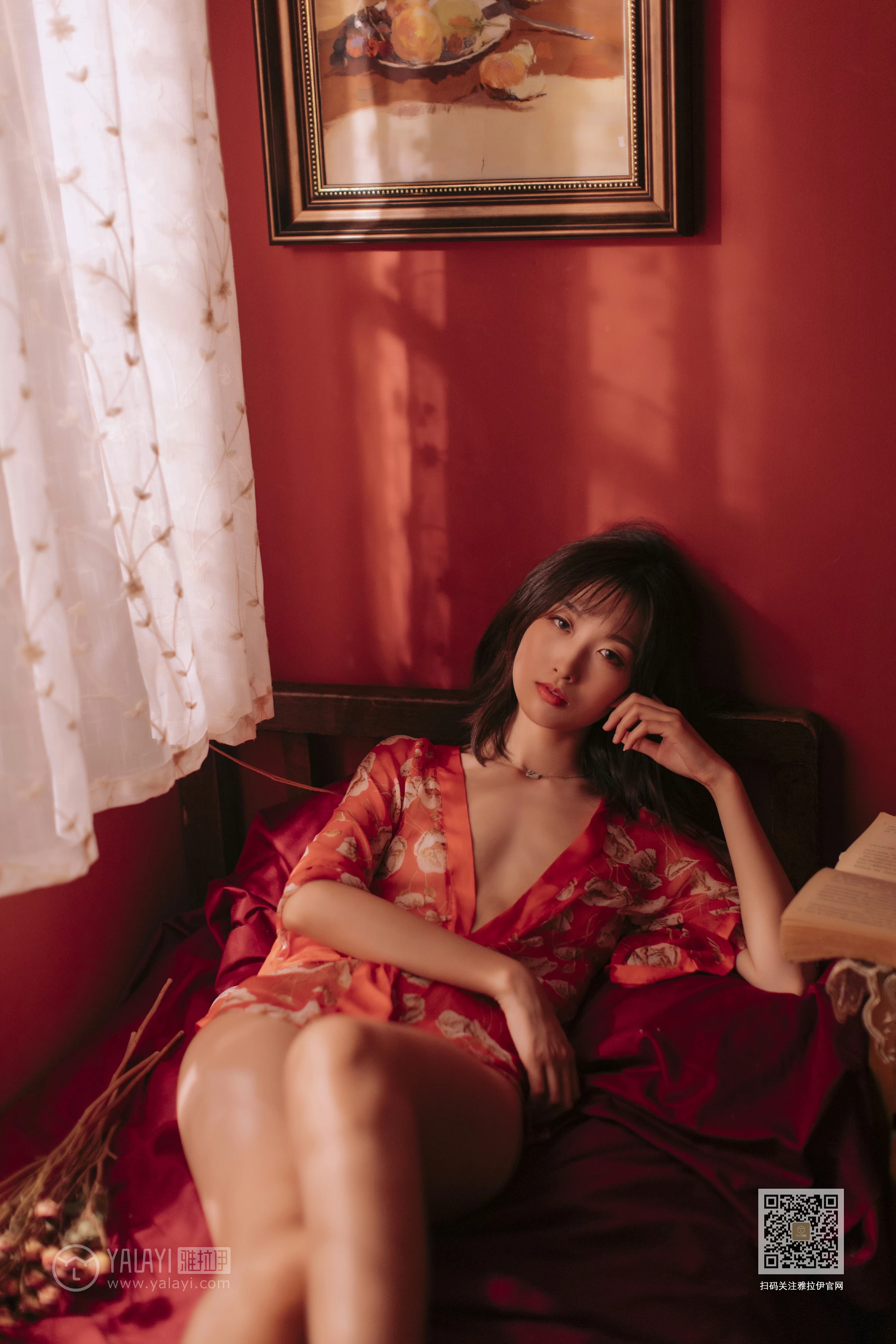[YALAYI雅拉伊]Vol.460 红妆写真 佳佳 红色睡衣居家性感私房写真集第7张