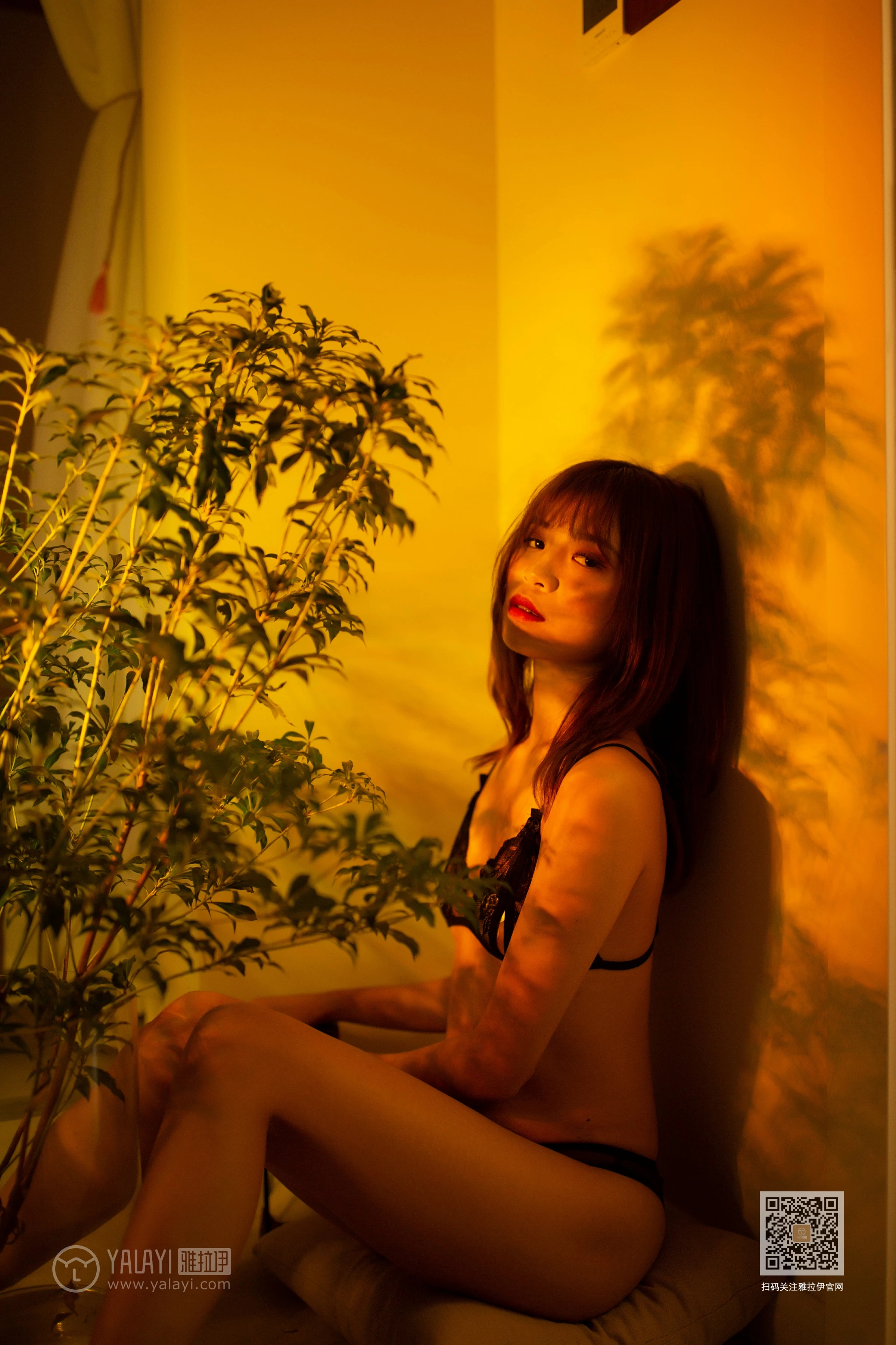 [YALAYI雅拉伊]Vol.512 未突破防线 丽雅 黑色透视蕾丝情趣内衣性感私房写真集第2张