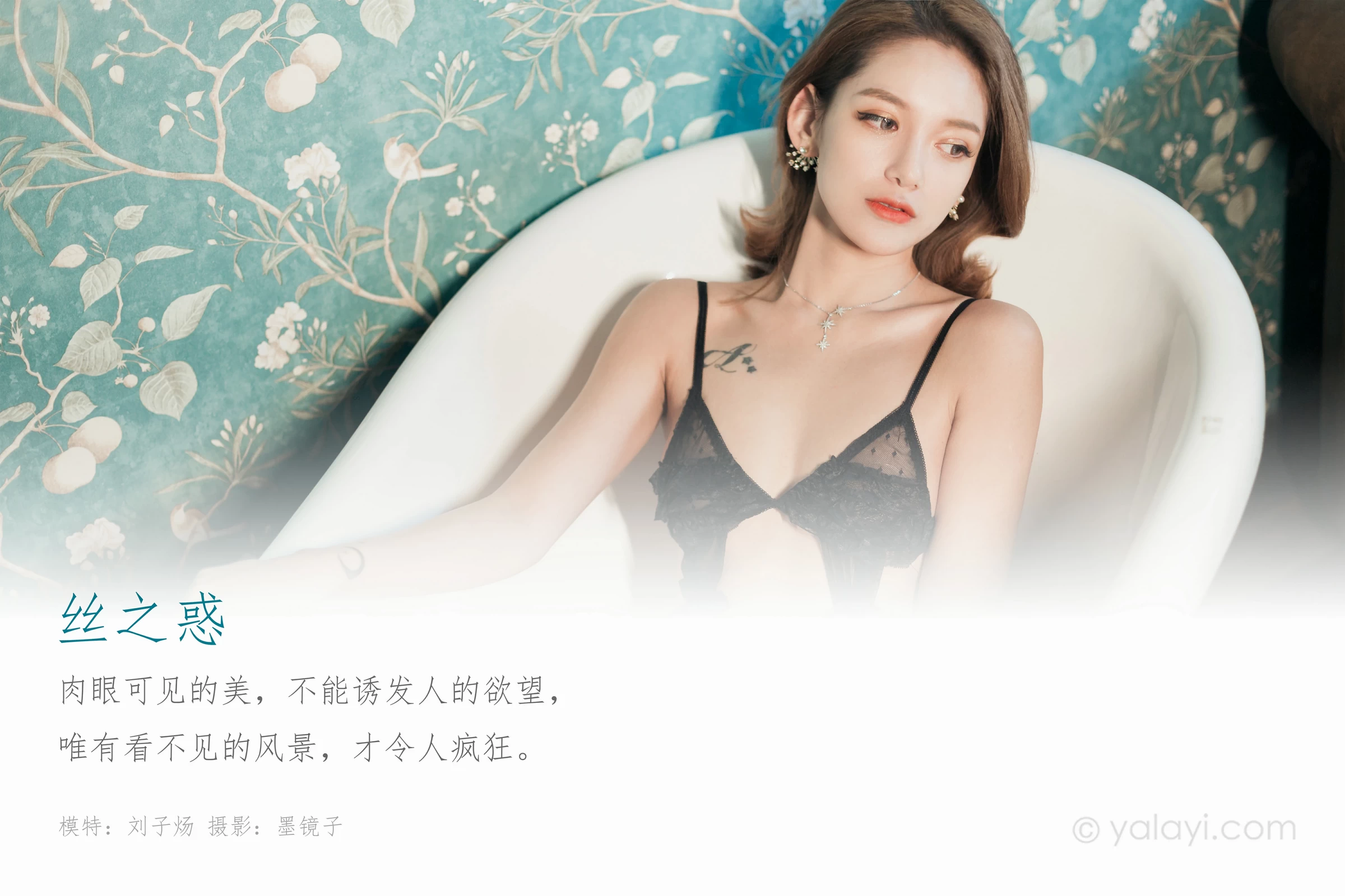 [YALAYI雅拉伊]Vol.569 丝之惑 刘子炀 黑色透视情趣内衣加黑丝美腿性感私房写真集第1张