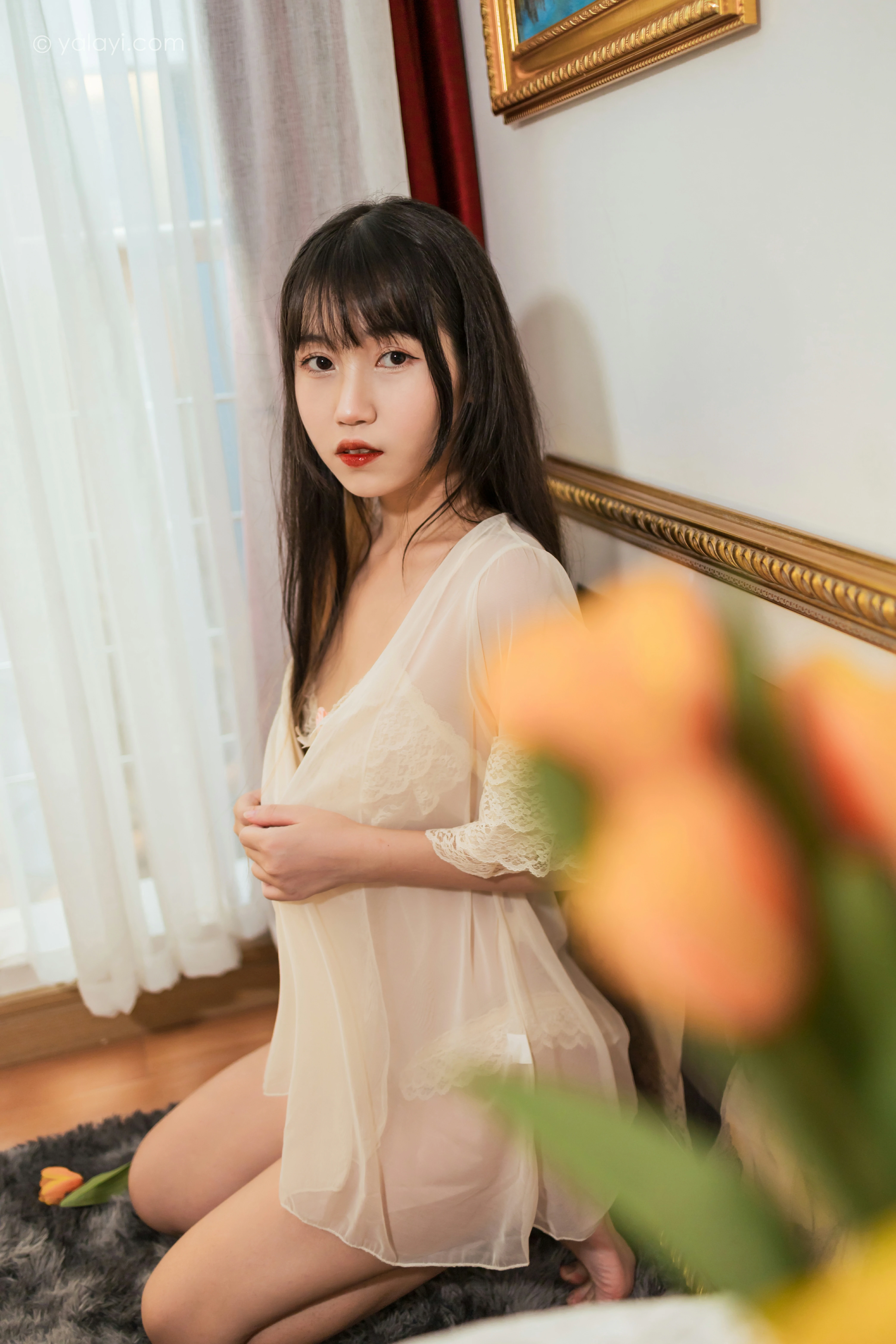 [YALAYI雅拉伊]NO.851 在意你 弈思 白色透视情趣内衣性感私房写真集第2张