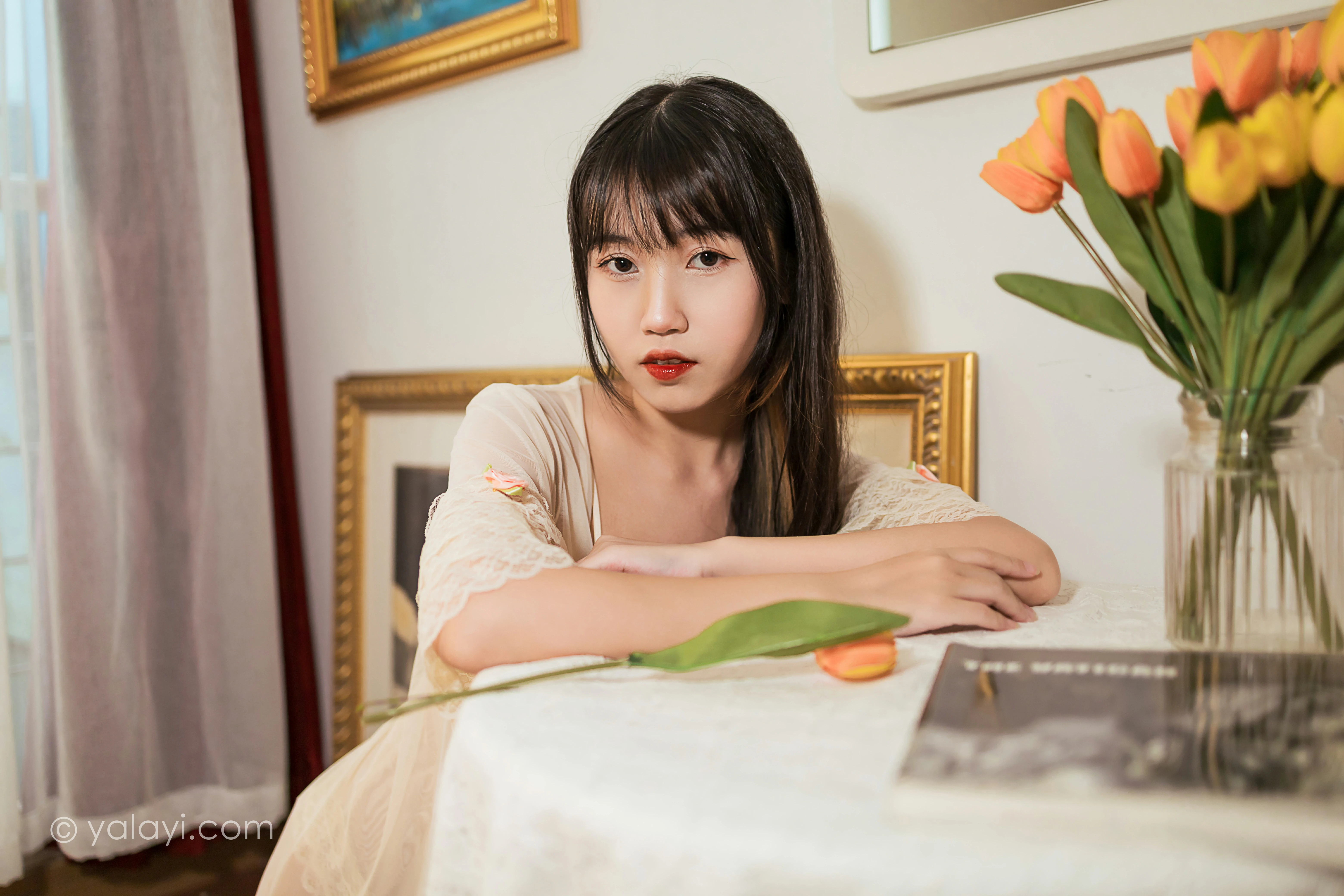 [YALAYI雅拉伊]NO.851 在意你 弈思 白色透视情趣内衣性感私房写真集第5张