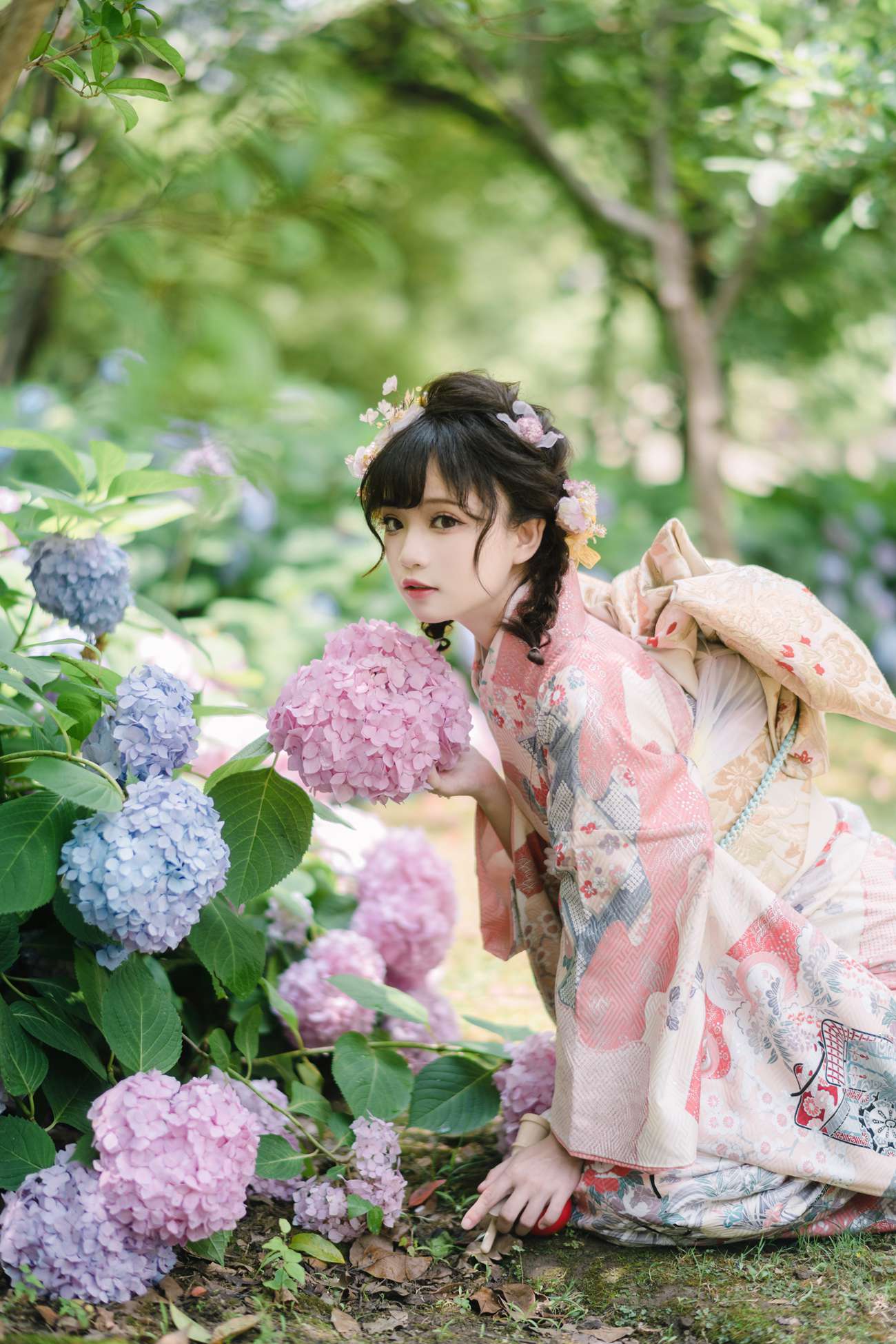 花柒Hana &#8211; 绣球花和服[18P]第1张